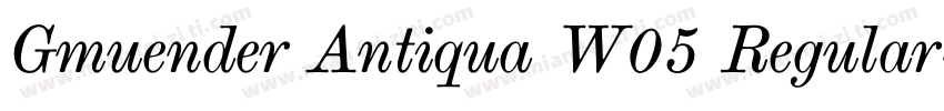 Gmuender Antiqua W05 Regular字体转换